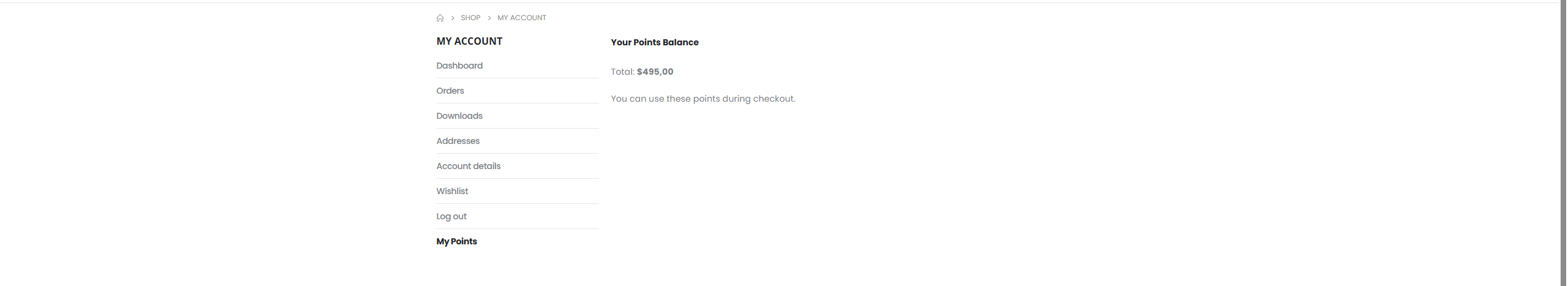 Product Page Points Display